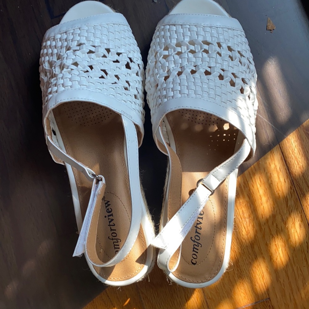 White comfort sole sandals